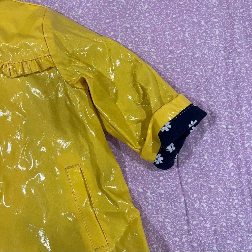 Vibrant Yellow Raincoat with Hood - Picture 4 of 9